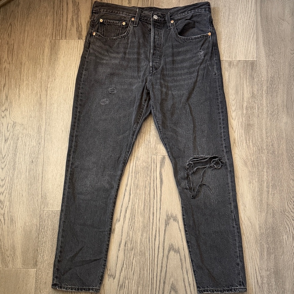Levi’s 501 Skinny Distressed Black Jeans